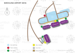 Mapa do terminal e aeroporto Barcelona El Prat (BCN)