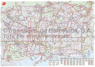 Mapa da rede de onibus de Barcelona