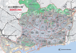 Mapa dos bairros de Barcelona