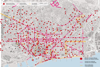 Mapa das estaÃ§Ãµes Bicing de Barcelona